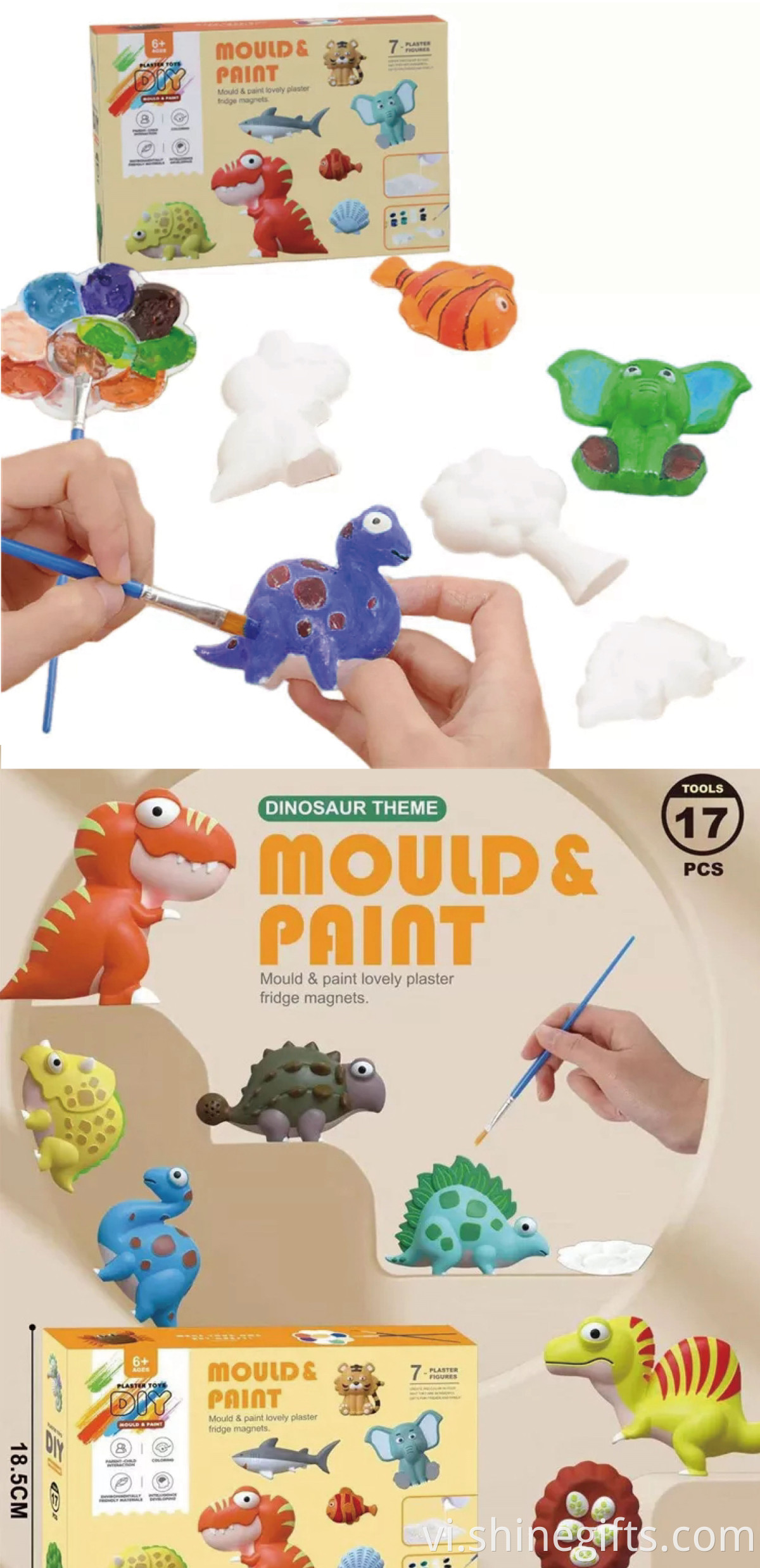 Mould And Paint Kit Diy Paint Arts And Crafts Sculpture Kit Educational Drawing Painting Mould And Paint Set For Kids/